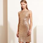 Ralph Lauren Lauren Sequined Cutout Dress Gold