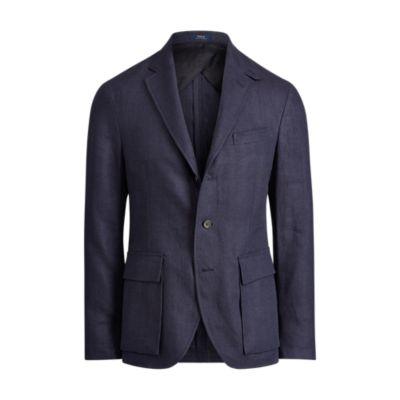 Ralph Lauren Morgan Linen Suit Jacket Dark Navy And Black