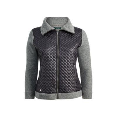 Ralph Lauren Fleece Quilted Zip Jacket Cityscape Grey Heather