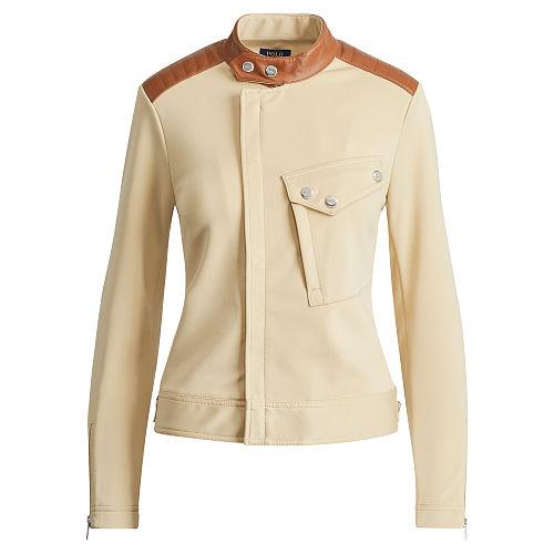 Polo Ralph Lauren Leather-trim Ponte Moto Jacket Spring Sand