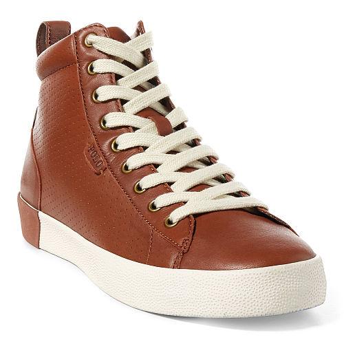 Polo Ralph Lauren Averett Nappa High-top Sneaker Deep Saddle Tan