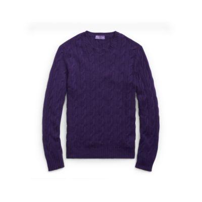 Ralph Lauren Cable-knit Cashmere Sweater Aubergine