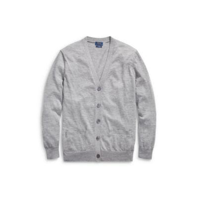 Ralph Lauren Cashmere V-neck Cardigan Grey Heather