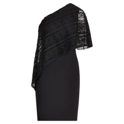 Ralph Lauren Overlay One-shoulder Dress Black