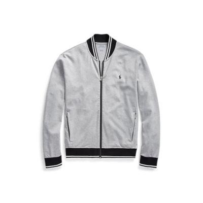 Ralph Lauren Knit Cotton Baseball Jacket Andover Heather