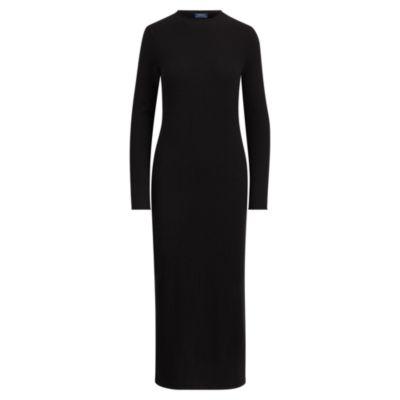 Ralph Lauren Cashmere Midi Dress Polo Black