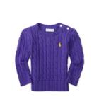 Ralph Lauren Cable Combed Cotton Sweater Autumn Violet 9m