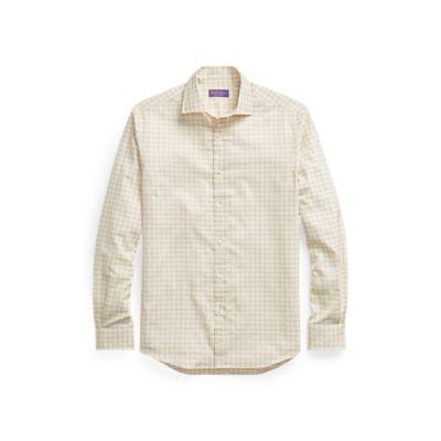 Ralph Lauren Tattersall Twill Shirt Cream And Grey