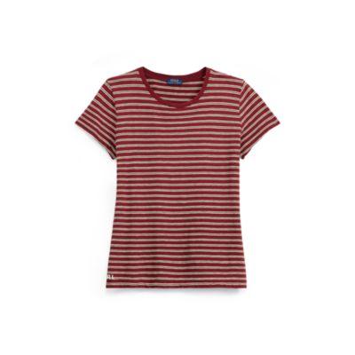 Ralph Lauren Striped Cotton Jersey T-shirt Red