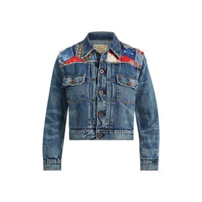 Ralph Lauren Embroidered Denim Jacket Adirondack Berry