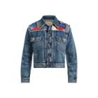 Ralph Lauren Embroidered Denim Jacket Adirondack Berry
