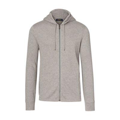 Ralph Lauren Modal-cotton Jacquard Hoodie Collection Grey Heather