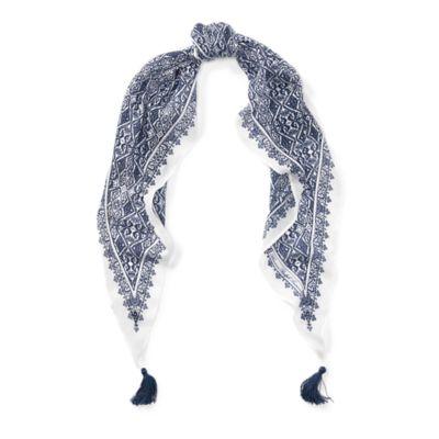 Ralph Lauren Tassel Diamond Scarf Navy