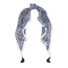 Ralph Lauren Tassel Diamond Scarf Navy
