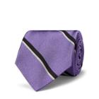 Ralph Lauren Striped Silk Twill Narrow Tie Purple