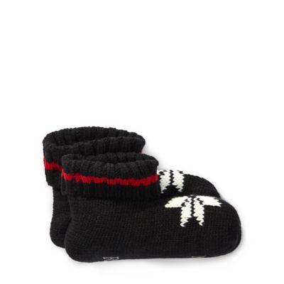 Ralph Lauren Knit Snowflake Booties Black