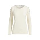 Ralph Lauren Lace-up Stretch Cotton Top Natural