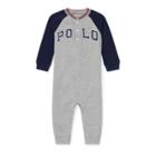 Ralph Lauren Cotton Mesh Henley Coverall Andover Heather 6m