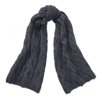 Ralph Lauren Rope Cable-knit Wool Scarf Antique Hthr