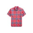 Ralph Lauren Classic Fit Plaid Cotton Shirt Sunset/navy Multi 5x Big