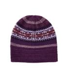 Ralph Lauren Striped Fair Isle Slouchy Hat Purple Tonal