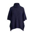 Ralph Lauren Cashmere Turtleneck Poncho Hunter Navy