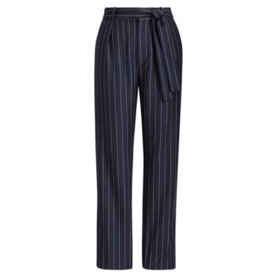 Ralph Lauren Pinstripe Wool High-rise Pant French Navy