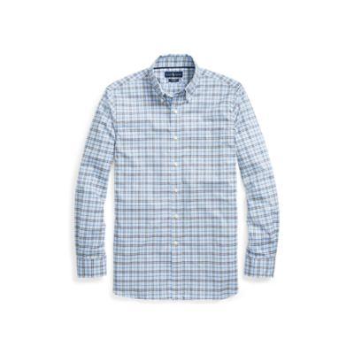 Ralph Lauren Classic Fit Plaid Poplin Shirt Alpine Royal/gold Multi