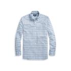 Ralph Lauren Classic Fit Plaid Poplin Shirt Alpine Royal/gold Multi