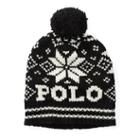 Polo Ralph Lauren Polo Knit Wool Hat Black W/ White