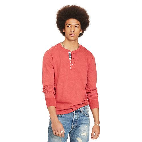 Ralph Lauren Denim & Supply Flag-placket Jersey Henley Sailor Red