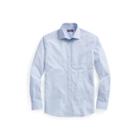 Ralph Lauren Plaid Cotton Dress Shirt Light Blue And White