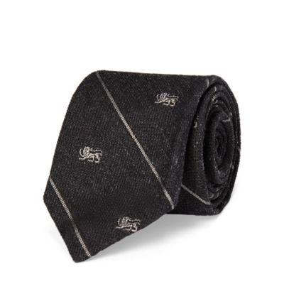 Ralph Lauren Striped Noil Narrow Club Tie Black/grey