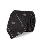 Ralph Lauren Striped Noil Narrow Club Tie Black/grey