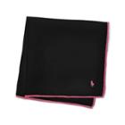 Ralph Lauren Pink Pony Linen Pocket Square Black/pink