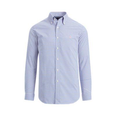 Ralph Lauren Plaid Performance Twill Shirt 2212a Blue/rose Multi