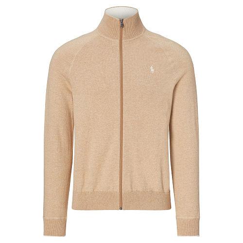 Polo Ralph Lauren Cotton Full-zip Sweater New Camel Melange