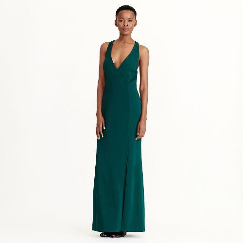 Ralph Lauren Lauren Cutout-back Crepe Gown English Green