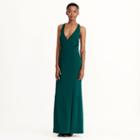 Ralph Lauren Lauren Cutout-back Crepe Gown English Green