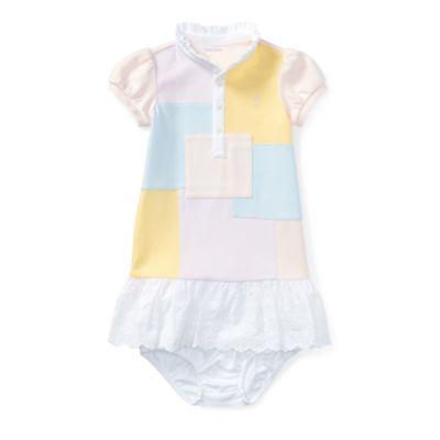 Ralph Lauren Patchwork Dress & Bloomer Delicate Pink Multi 3m