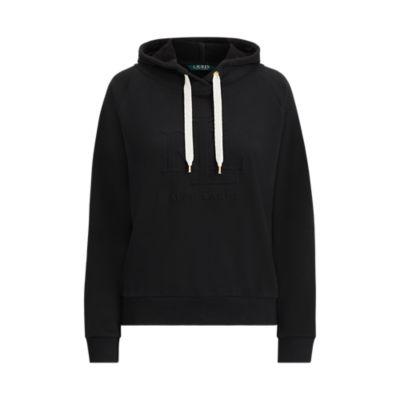 Ralph Lauren Cropped Logo Hoodie Polo Black