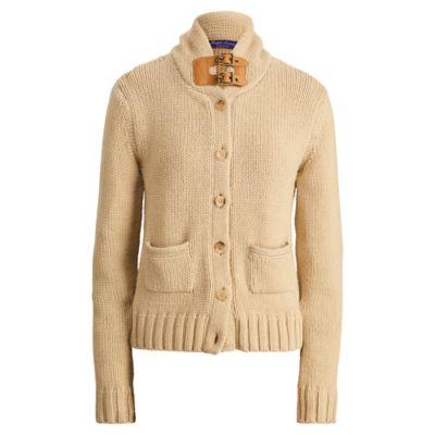 Ralph Lauren Cashmere Shawl Cardigan Lux Tan
