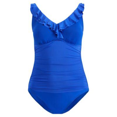 Ralph Lauren Slimming Ruffled One-piece Capri Blue