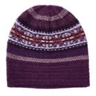 Ralph Lauren Lauren Striped Fair Isle Slouchy Hat Purple Tonal