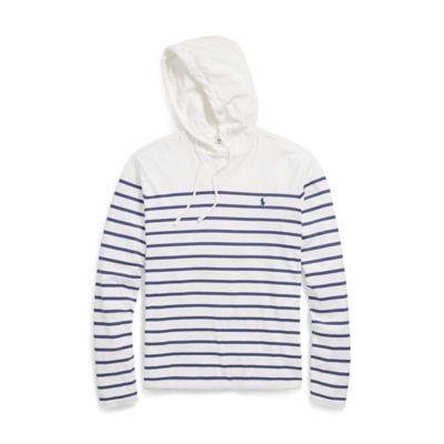 Ralph Lauren Custom Slim Fit Hooded T-shirt White/fall Royal