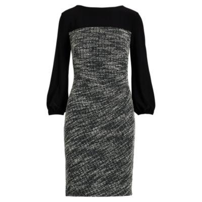 Ralph Lauren Two-tone Jersey Dress Blk/white/blk