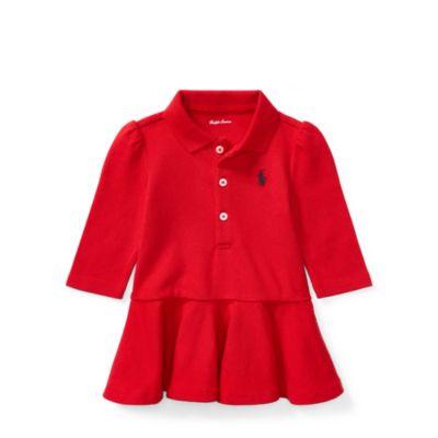 Ralph Lauren Mesh Polo Dress & Bloomer Rl2000 Red 24m