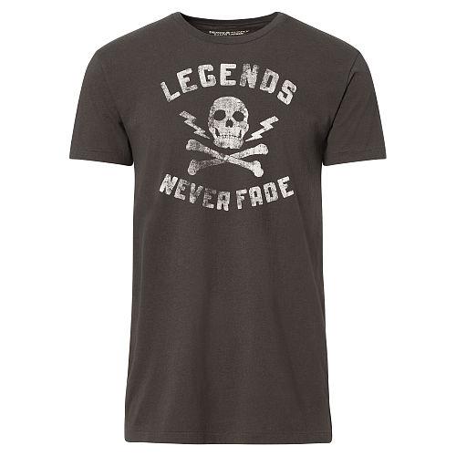 Ralph Lauren Denim & Supply Long Cotton Jersey Graphic Tee Faded Black