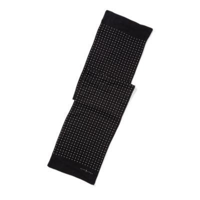 Ralph Lauren Dot Linen-cotton Scarf Black/cream