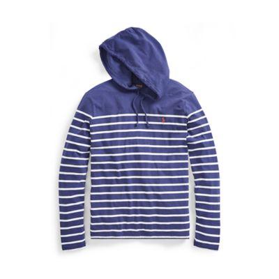 Ralph Lauren Weathered Cotton Jersey Hoodie Fall Royal/white 5x Big